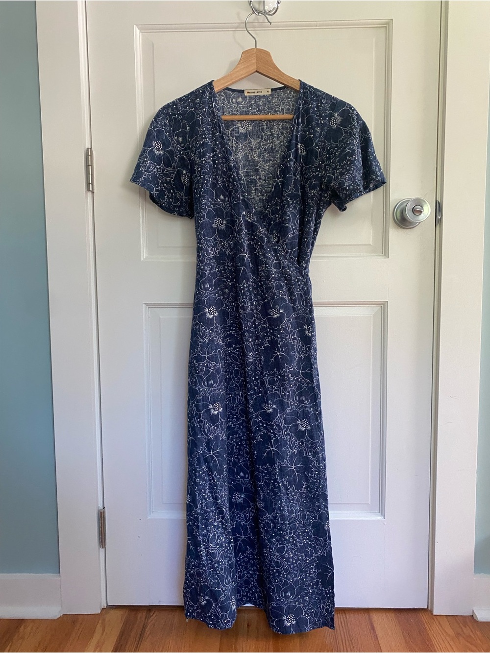 Floral Wrap Maxi Dress - Navy